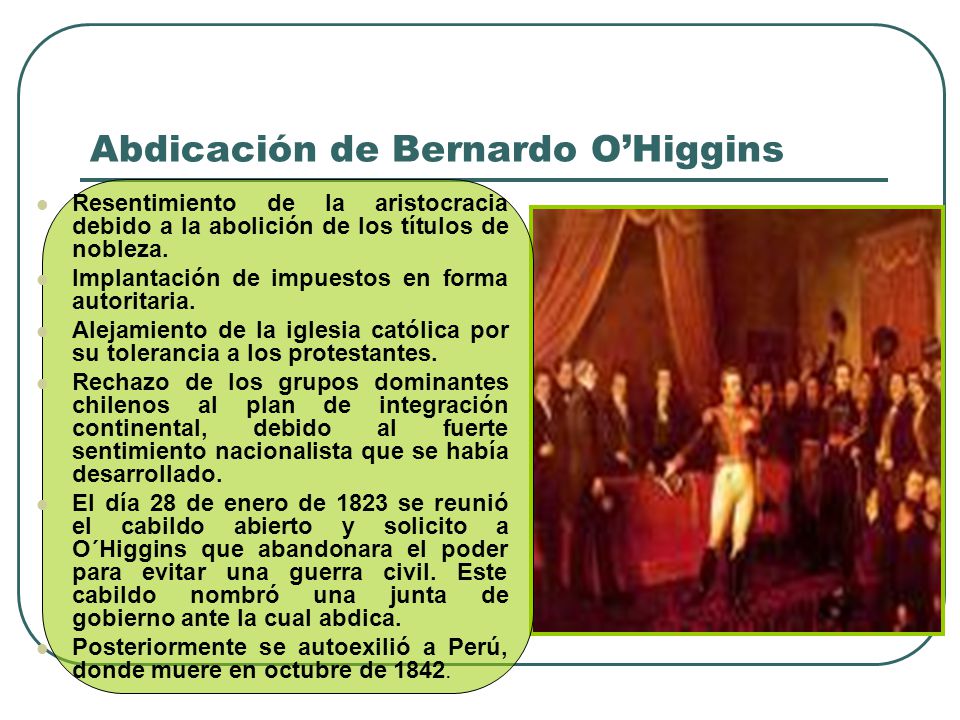Abdicación de Bernardo O’Higgins