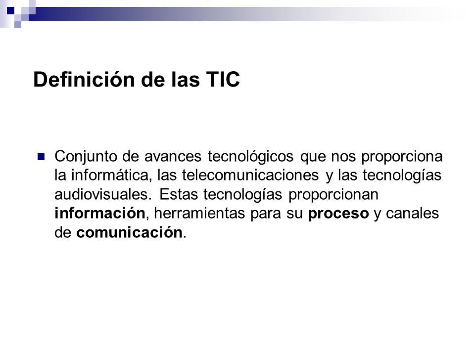 Definición de las TIC
