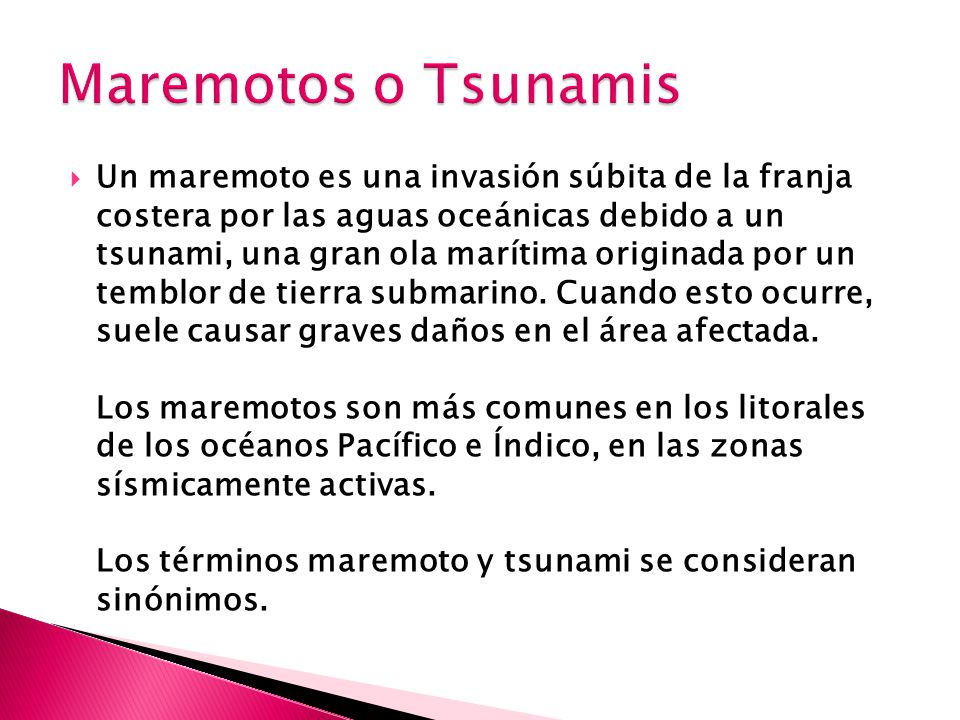 Maremotos o Tsunamis