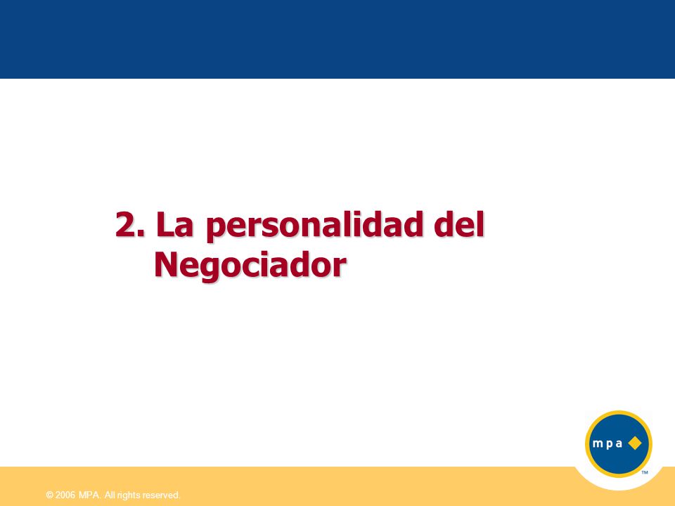 2. La personalidad del Negociador