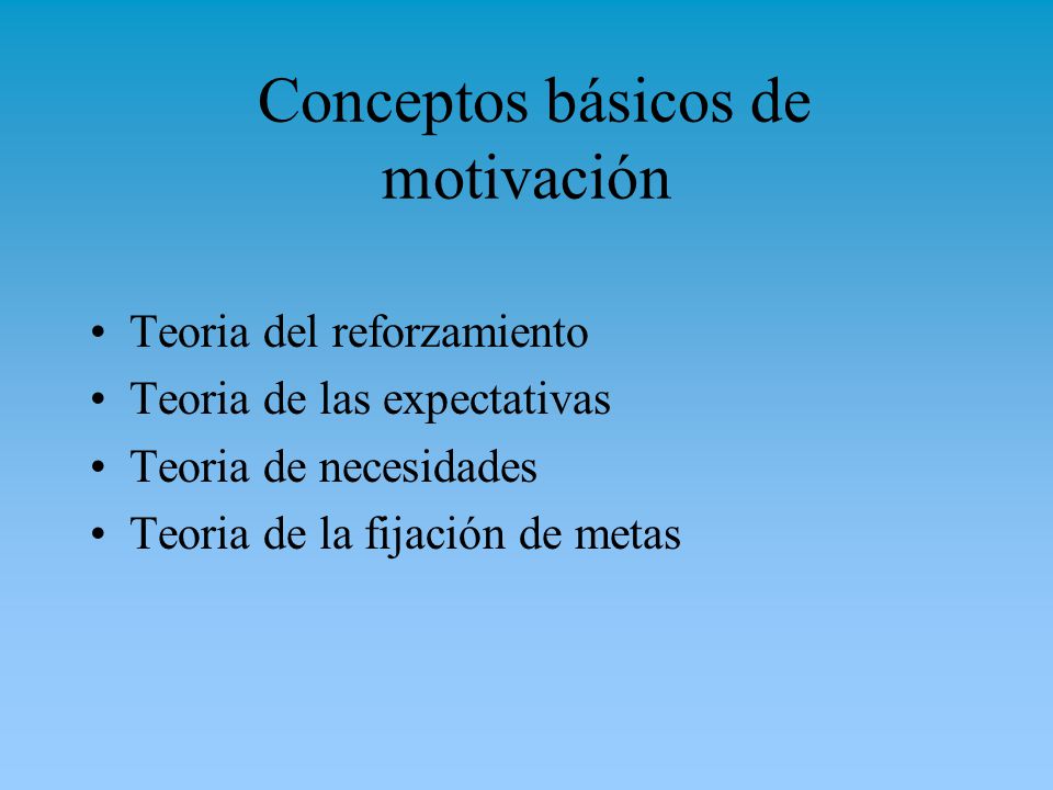 Conceptos básicos de motivación