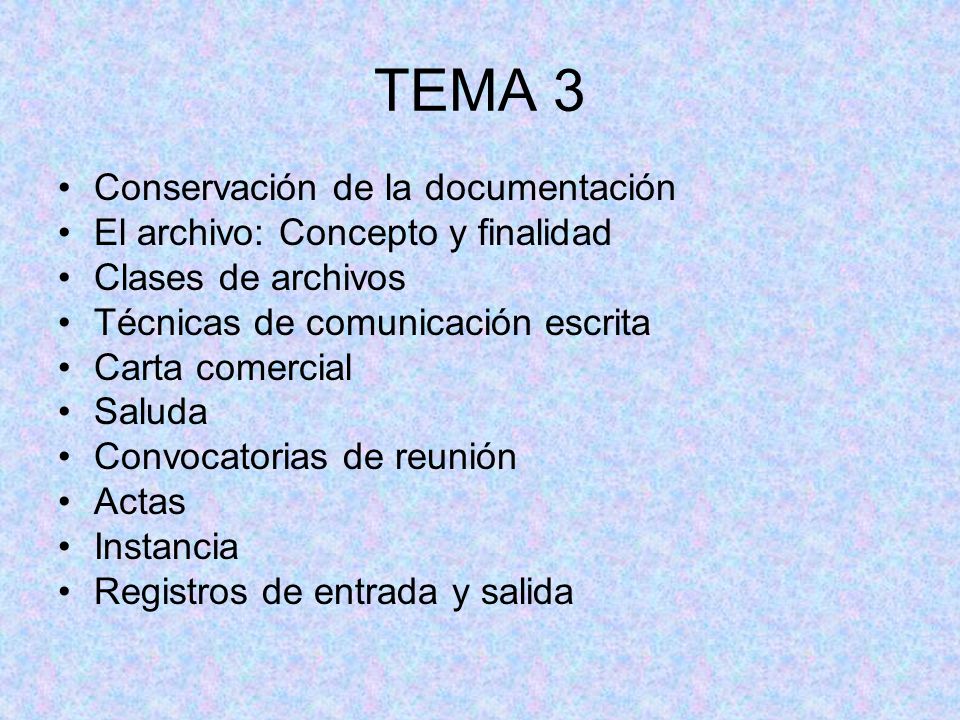 TEMA 3 Conservación de la documentación