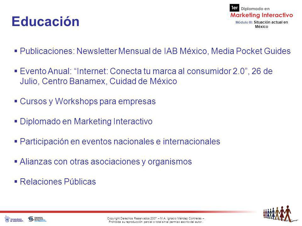 Educación Publicaciones: Newsletter Mensual de IAB México, Media Pocket Guides.