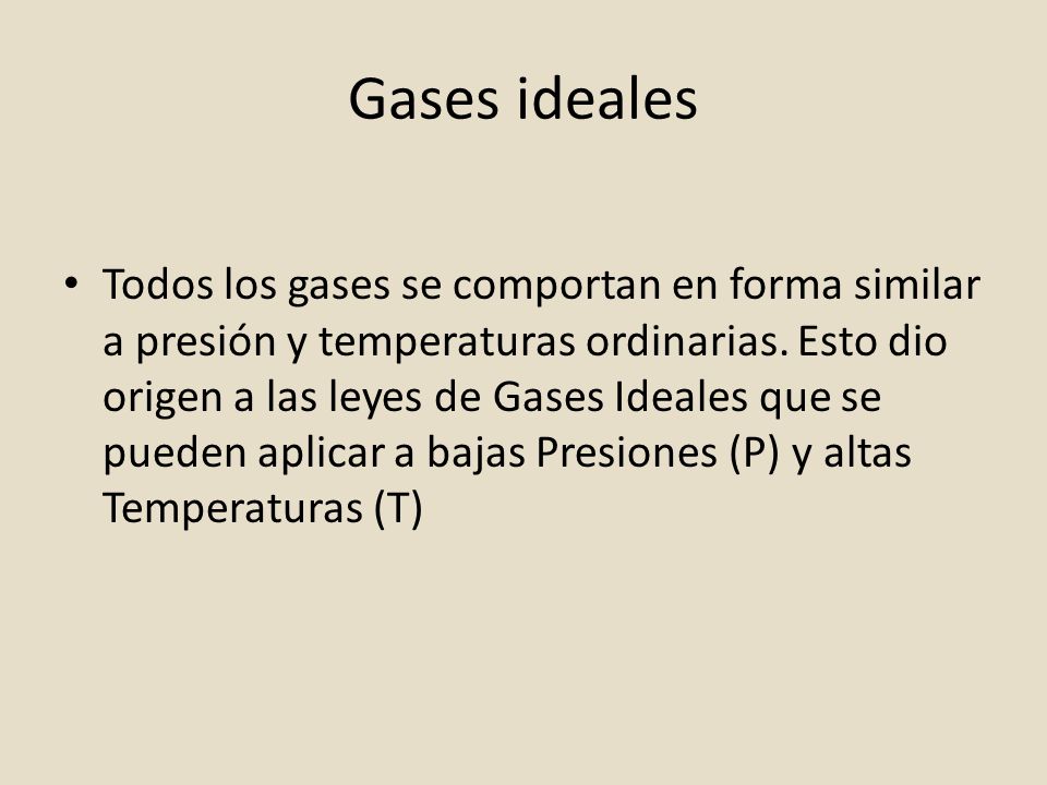 Gases ideales