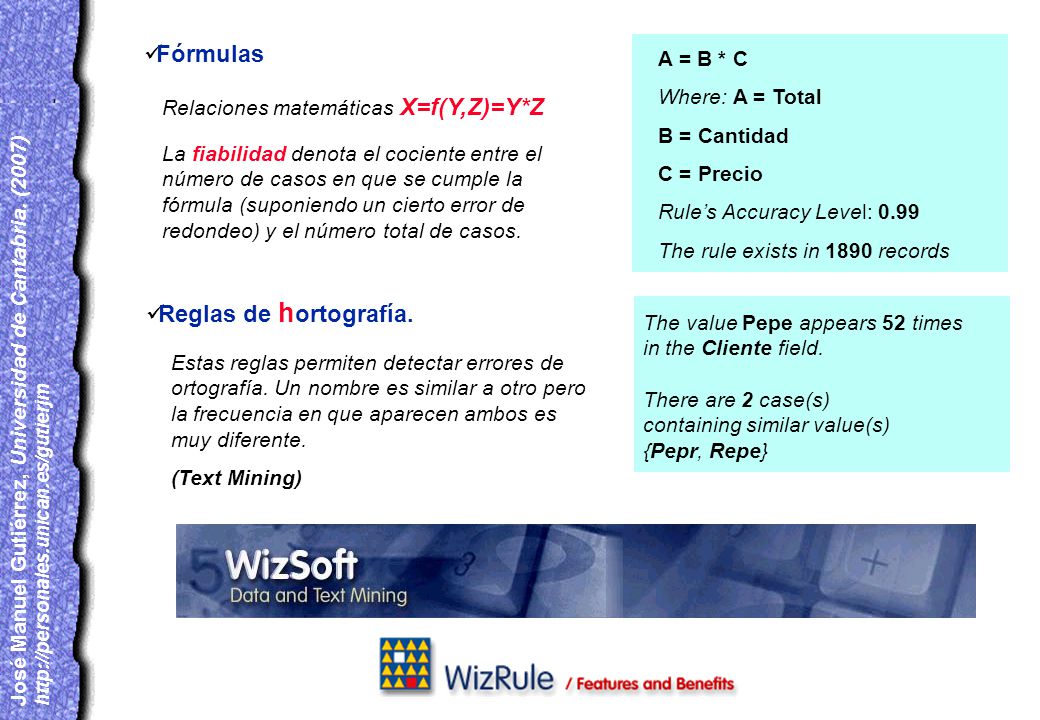 Fórmulas Reglas de hortografía. A = B * C Where: A = Total
