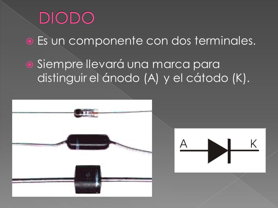 DIODO Es un componente con dos terminales.