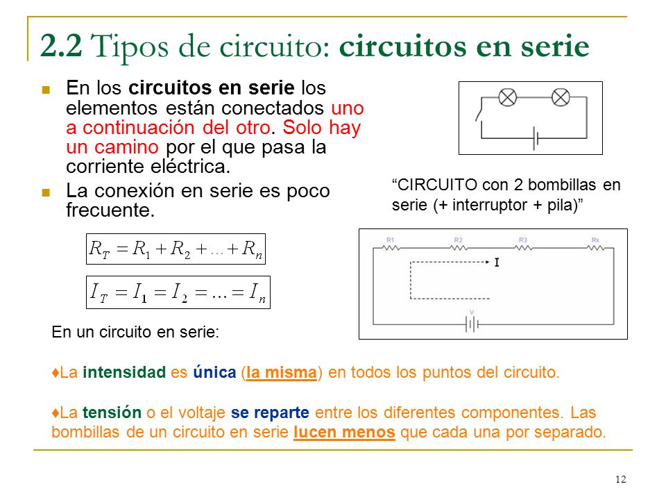 2.2 Tipos de circuito: circuitos en serie