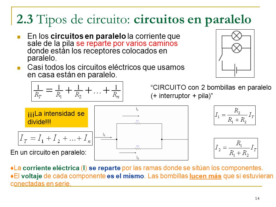 2.3 Tipos de circuito: circuitos en paralelo