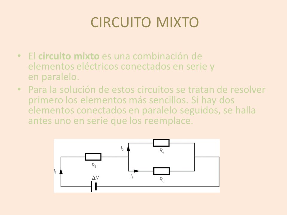 CIRCUITO MIXTO El circuito mixto es una combinación de elementos eléctricos conectados en serie y en paralelo.