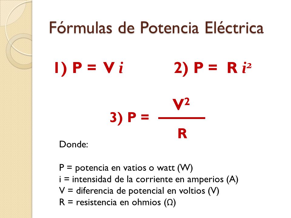 Fórmulas de Potencia Eléctrica