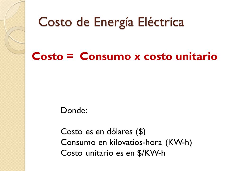 Costo de Energía Eléctrica