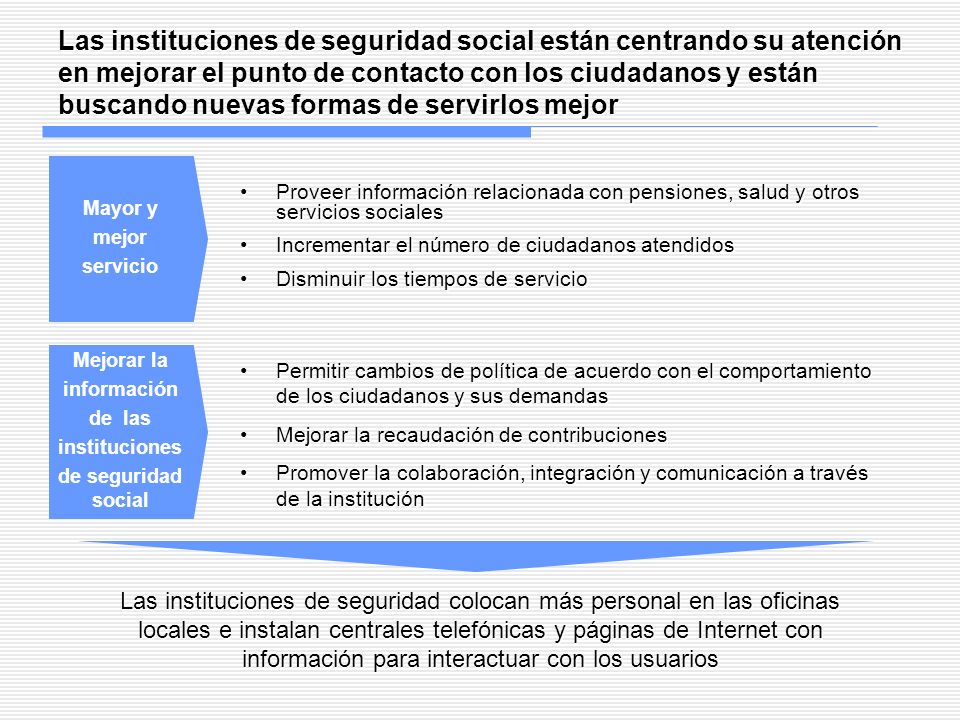 Las instituciones de seguridad social están centrando su atención en mejorar el punto de contacto con los ciudadanos y están buscando nuevas formas de servirlos mejor