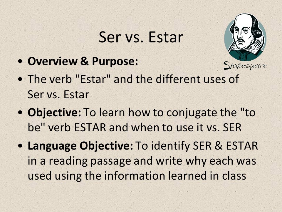 Ser vs. Estar Overview & Purpose: