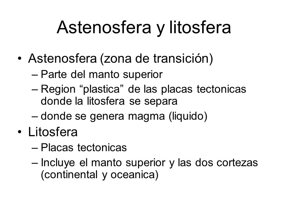 Astenosfera y litosfera