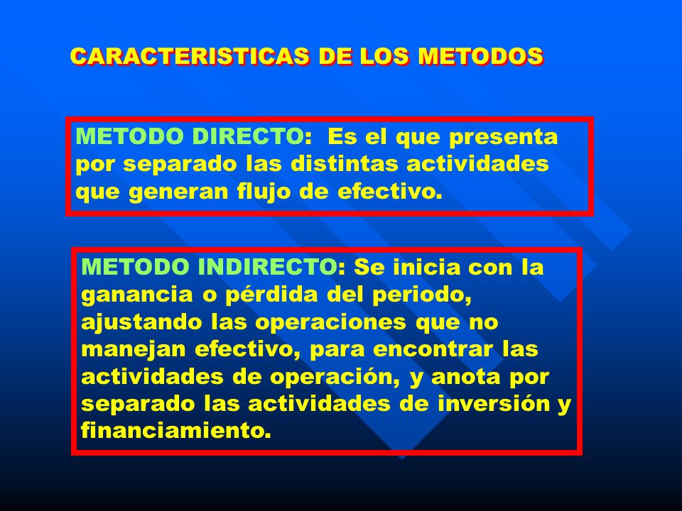 CARACTERISTICAS DE LOS METODOS