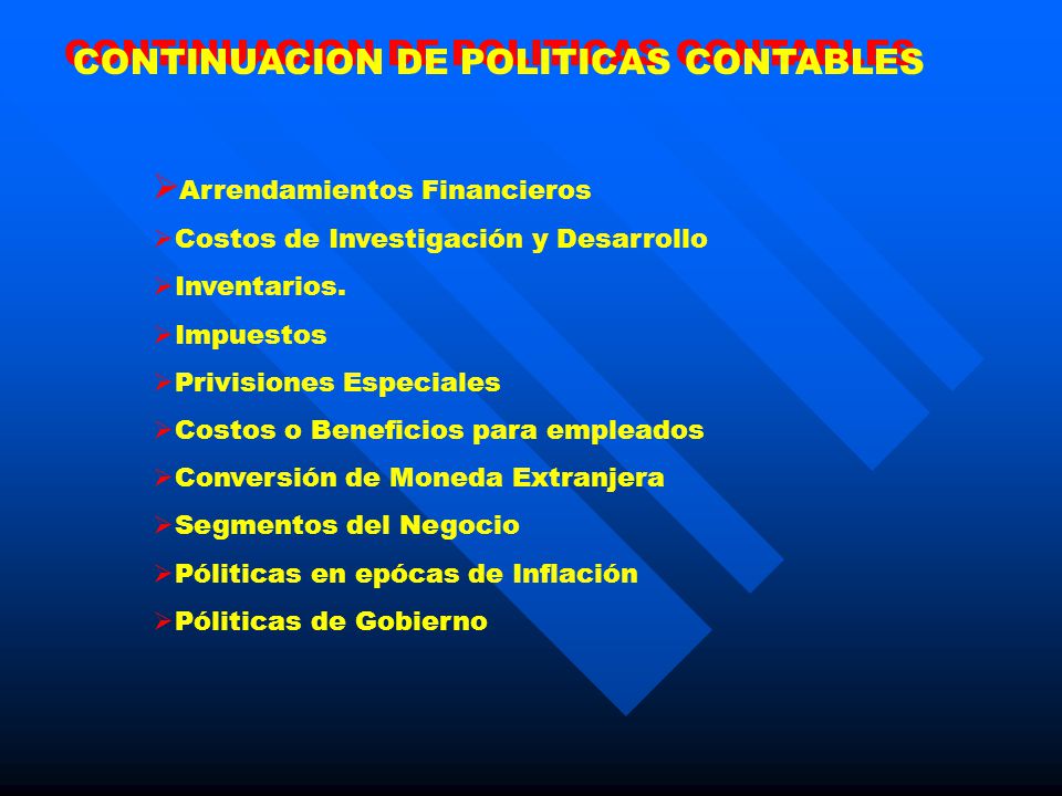 CONTINUACION DE POLITICAS CONTABLES