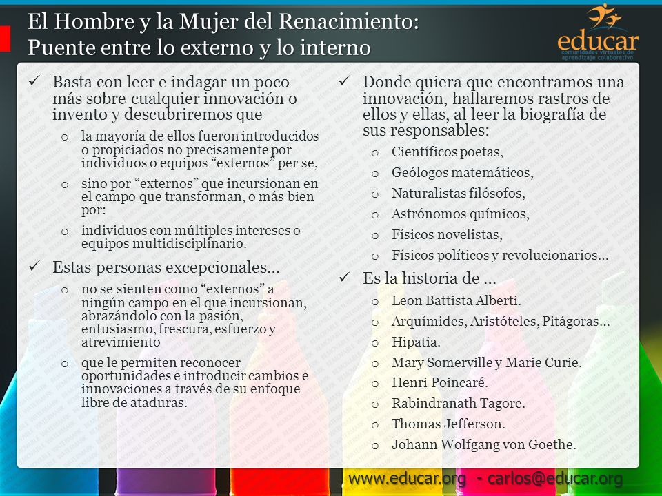 El Hombre y la Mujer del Renacimiento: Puente entre lo externo y lo interno