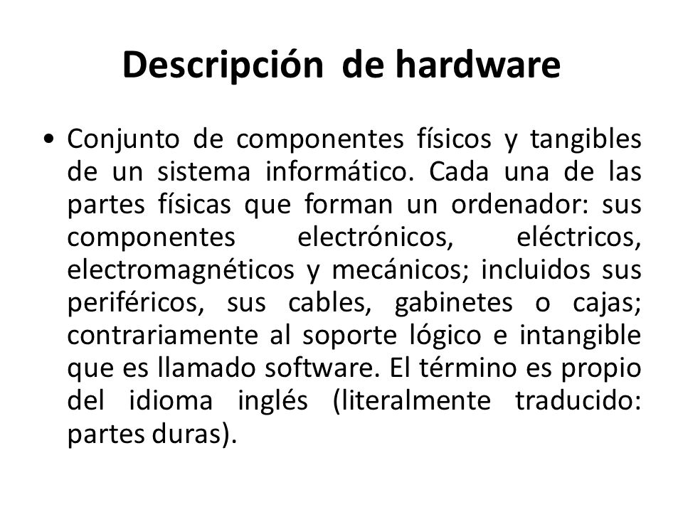 Descripción de hardware
