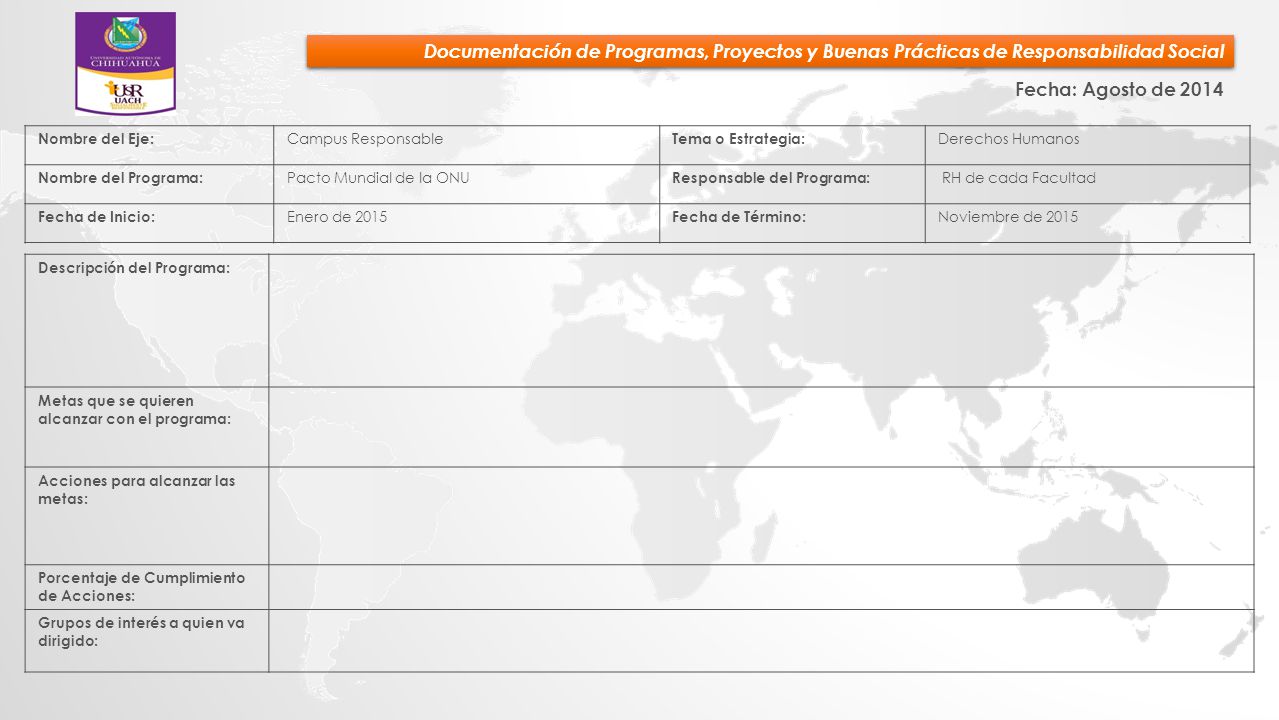Documentación de Programas, Proyectos y Buenas Prácticas de Responsabilidad Social