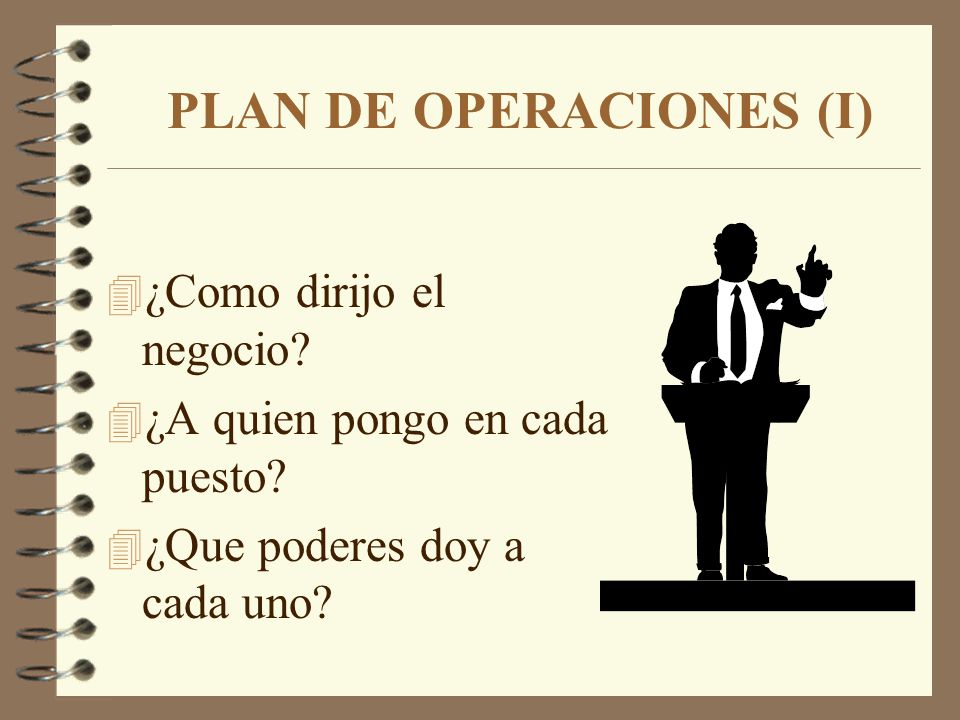 PLAN DE OPERACIONES (I)