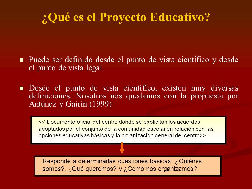 ¿Qué es el Proyecto Educativo