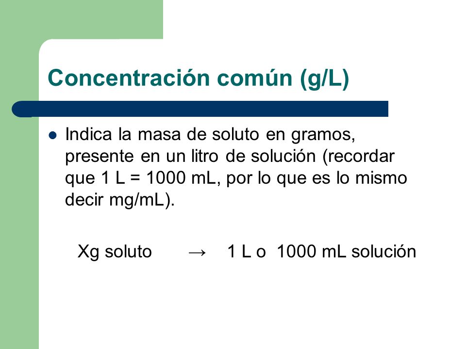 Concentración común (g/L)
