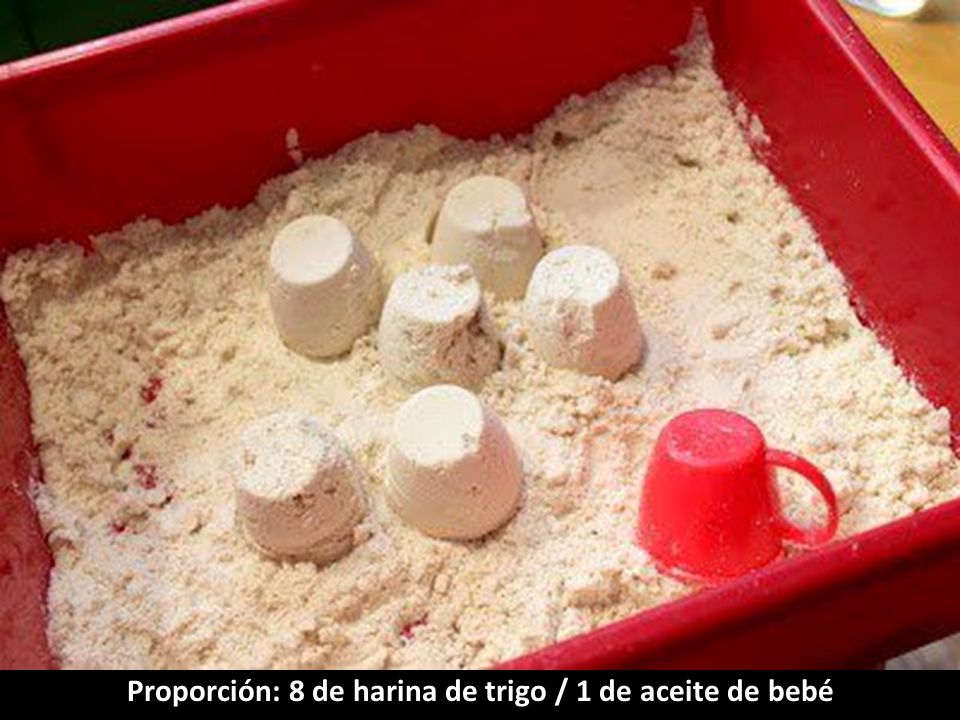Proporción: 8 de harina de trigo / 1 de aceite de bebé
