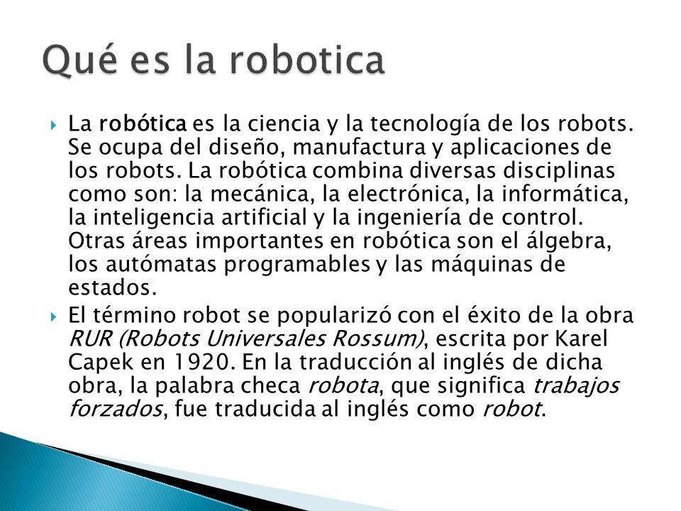 Qué es la robotica