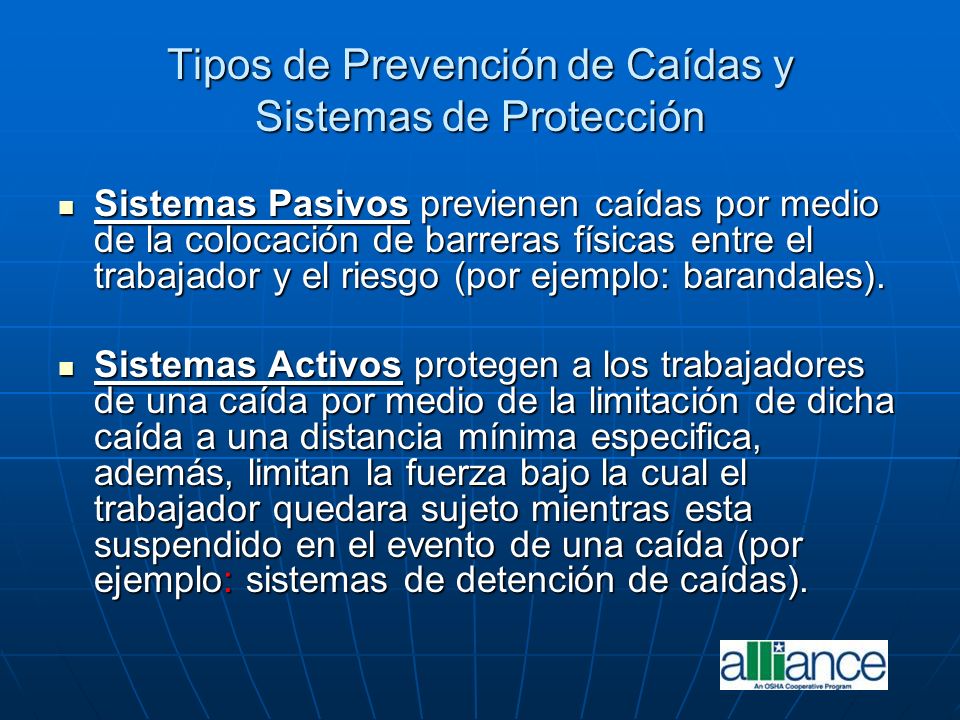 Tipos de Prevención de Caídas y Sistemas de Protección