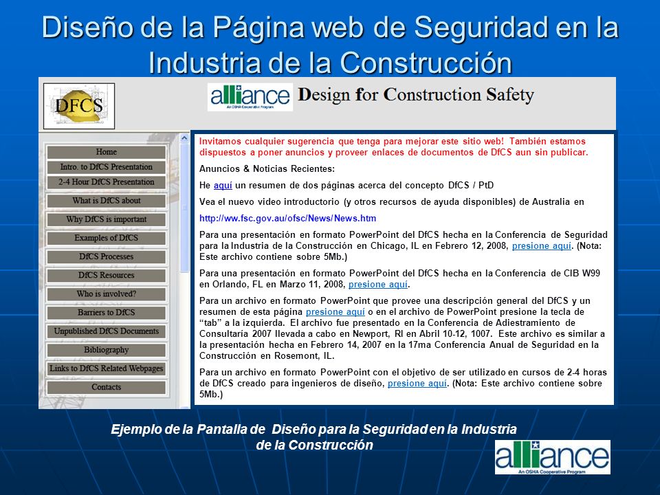 Diseño de la Página web de Seguridad en la Industria de la Construcción