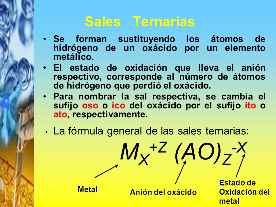 Sales Ternarias MX+Z (AO)Z-X