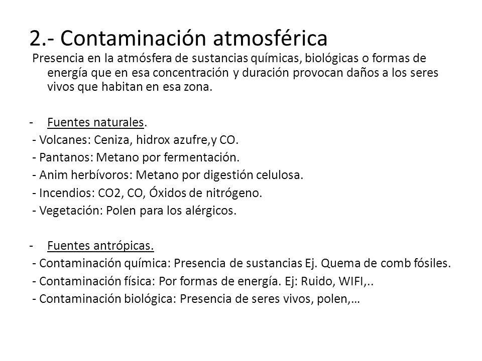2.- Contaminación atmosférica