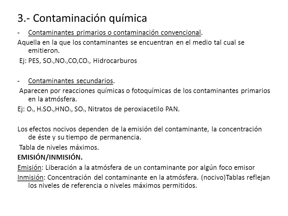 3.- Contaminación química