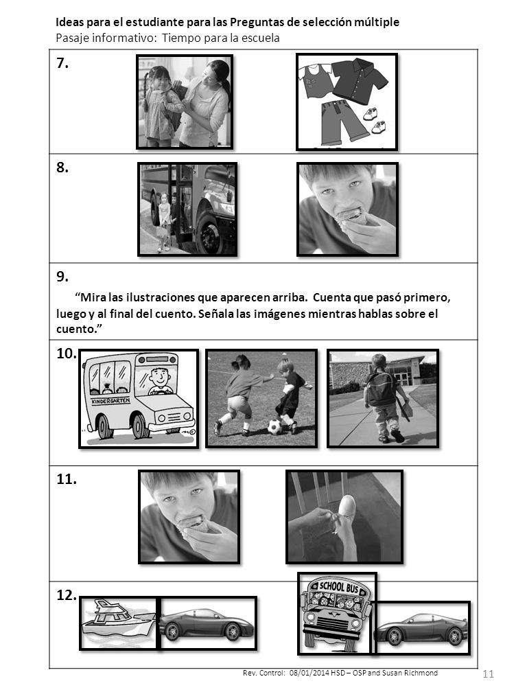Ideas para el estudiante para las Preguntas de selección múltiple