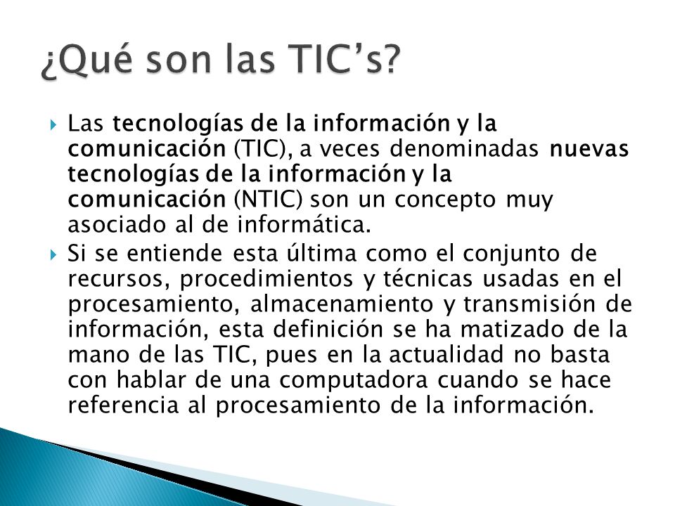 ¿Qué son las TIC’s