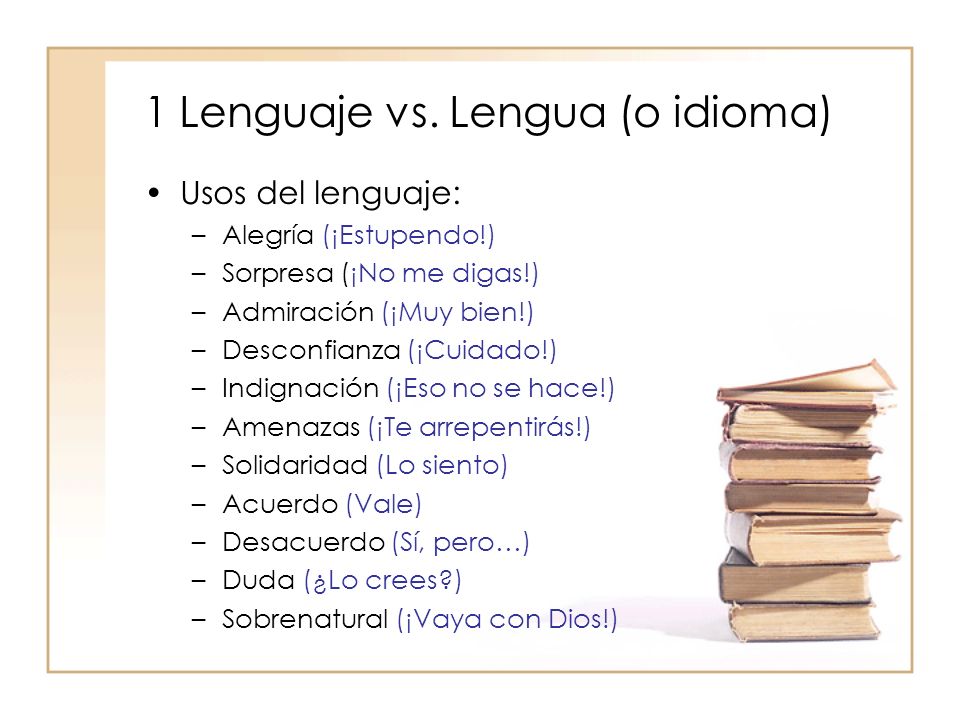 1 Lenguaje vs. Lengua (o idioma)