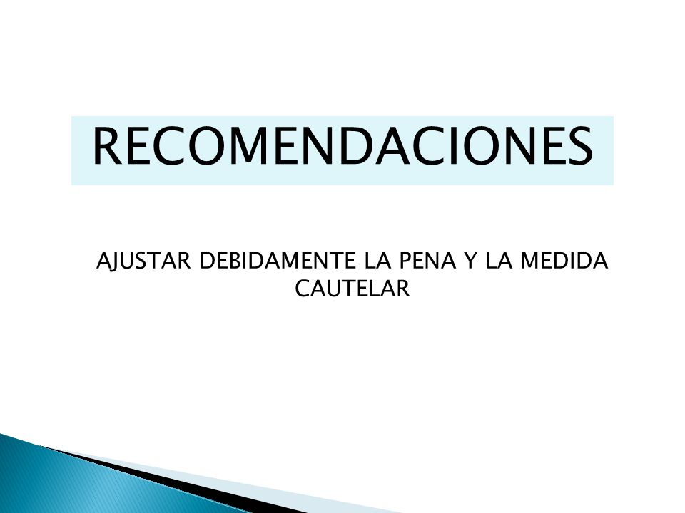 AJUSTAR DEBIDAMENTE LA PENA Y LA MEDIDA CAUTELAR