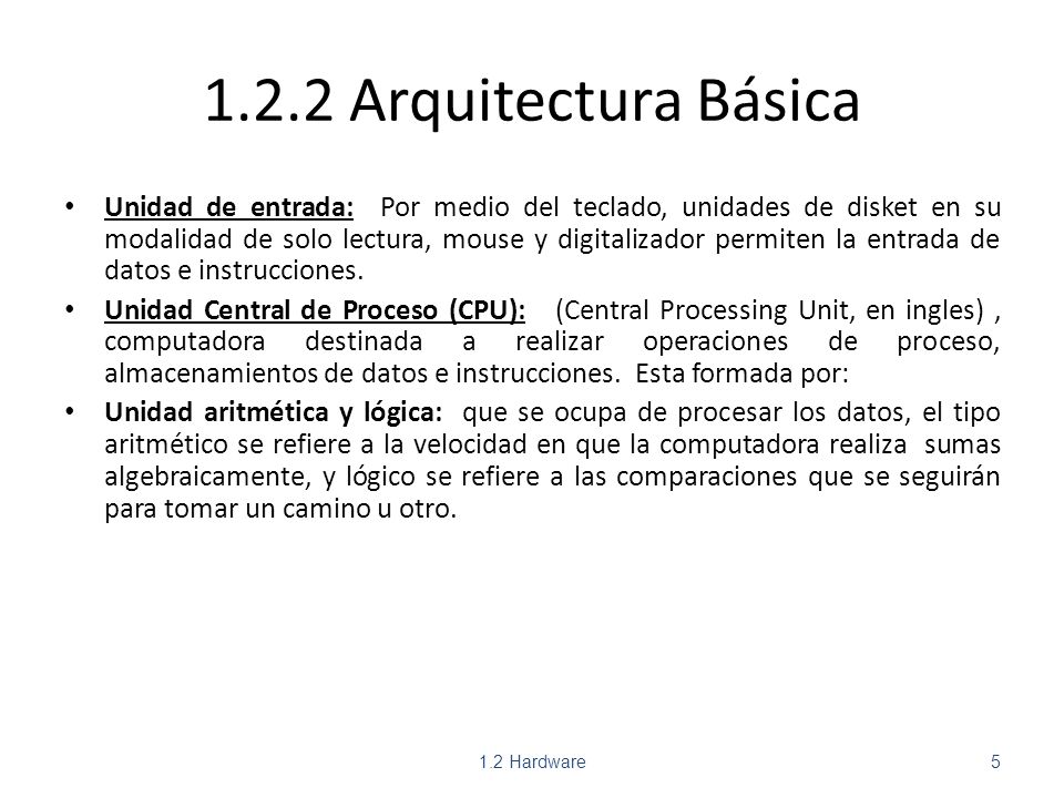 1.2.2 Arquitectura Básica