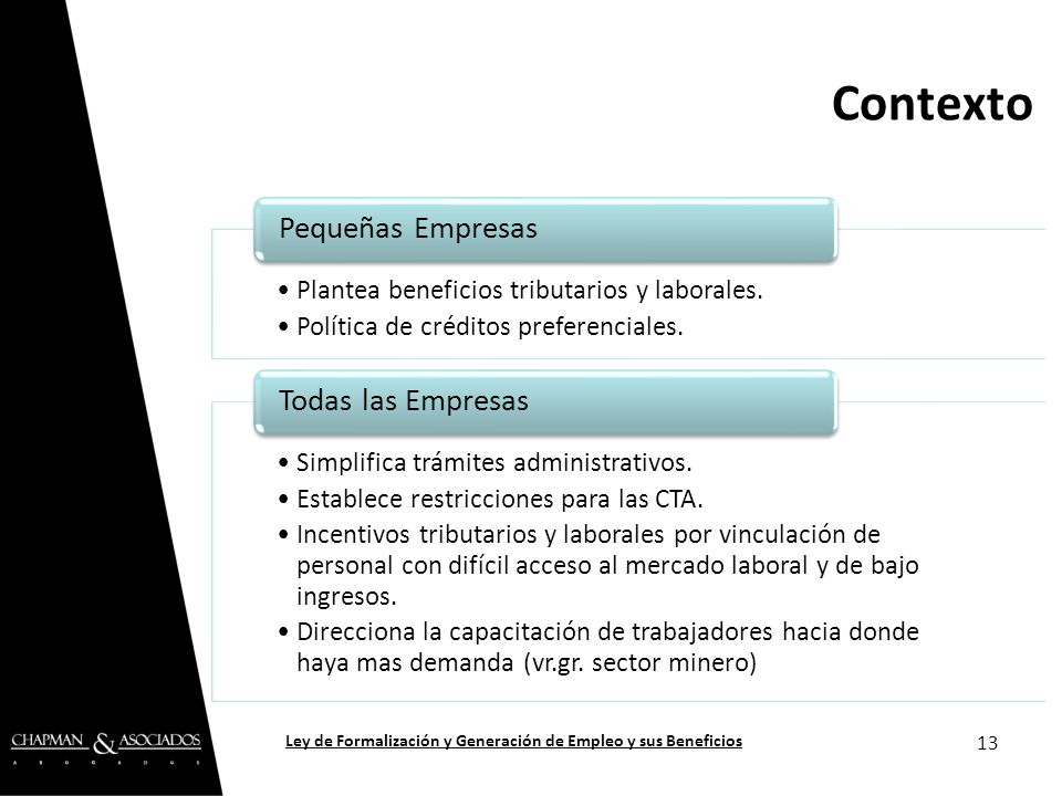 Ley de Formalización y Generación de Empleo y sus Beneficios