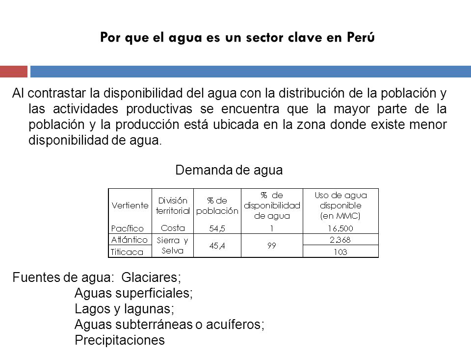 Por que el agua es un sector clave en Perú