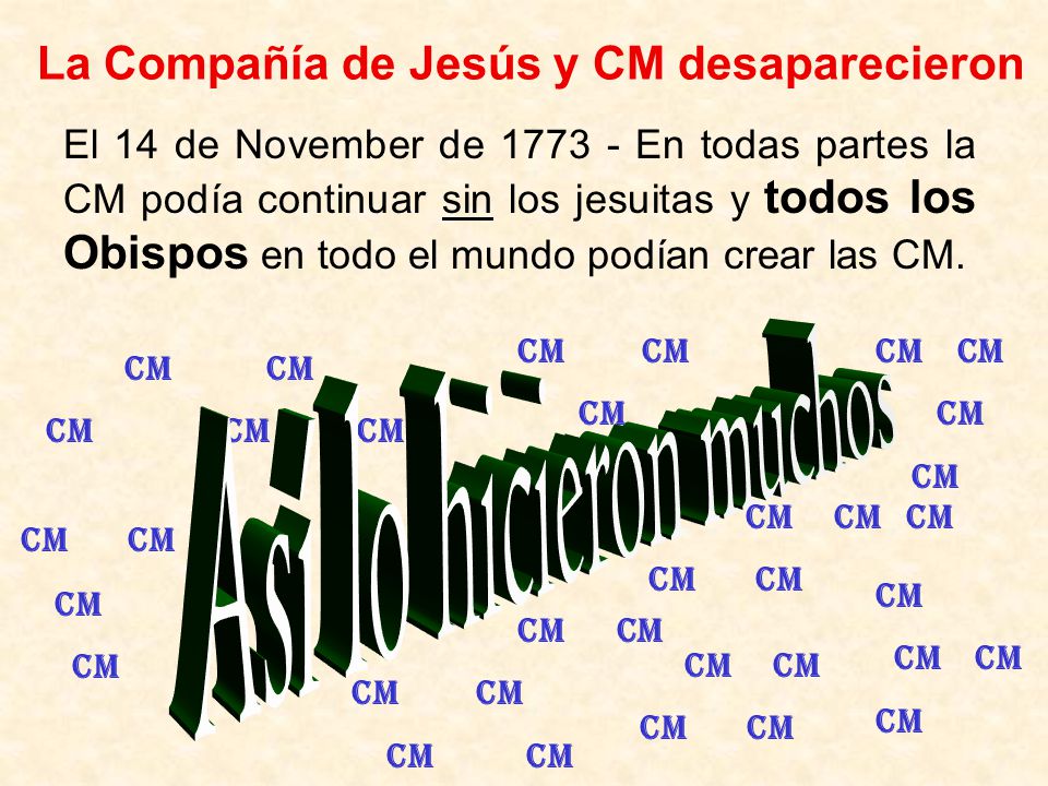 Así lo hicieron muchos La Compañía de Jesús y CM desaparecieron