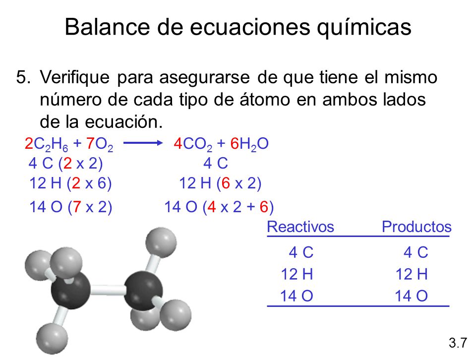 Balance de ecuaciones químicas