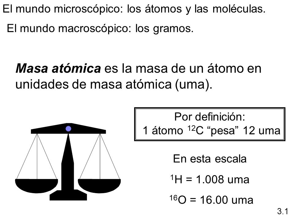 Masa atómica es la masa de un átomo en unidades de masa atómica (uma).