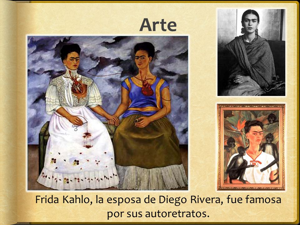 Arte Frida Kahlo, la esposa de Diego Rivera, fue famosa por sus autoretratos.