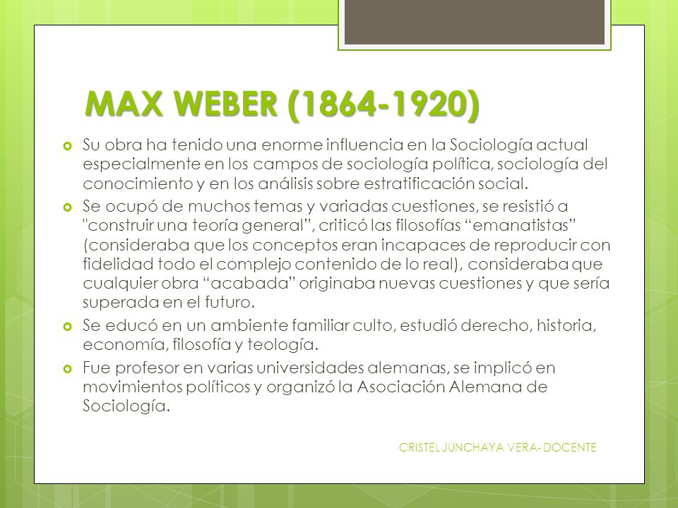 MAX WEBER ( )