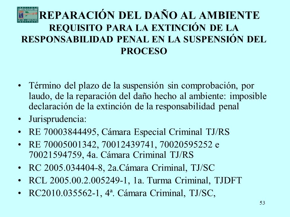 REPARACIÓN DEL DAÑO AL AMBIENTE REQUISITO PARA LA EXTINCIÓN DE LA RESPONSABILIDAD PENAL EN LA SUSPENSIÓN DEL PROCESO