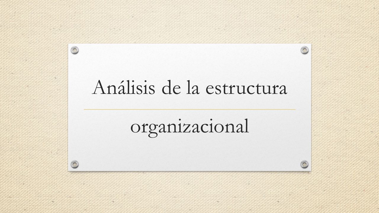 Análisis de la estructura organizacional