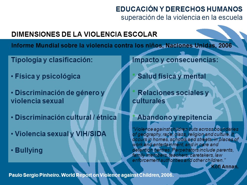 EDUCACIÓN Y DERECHOS HUMANOS superación de la violencia en la escuela