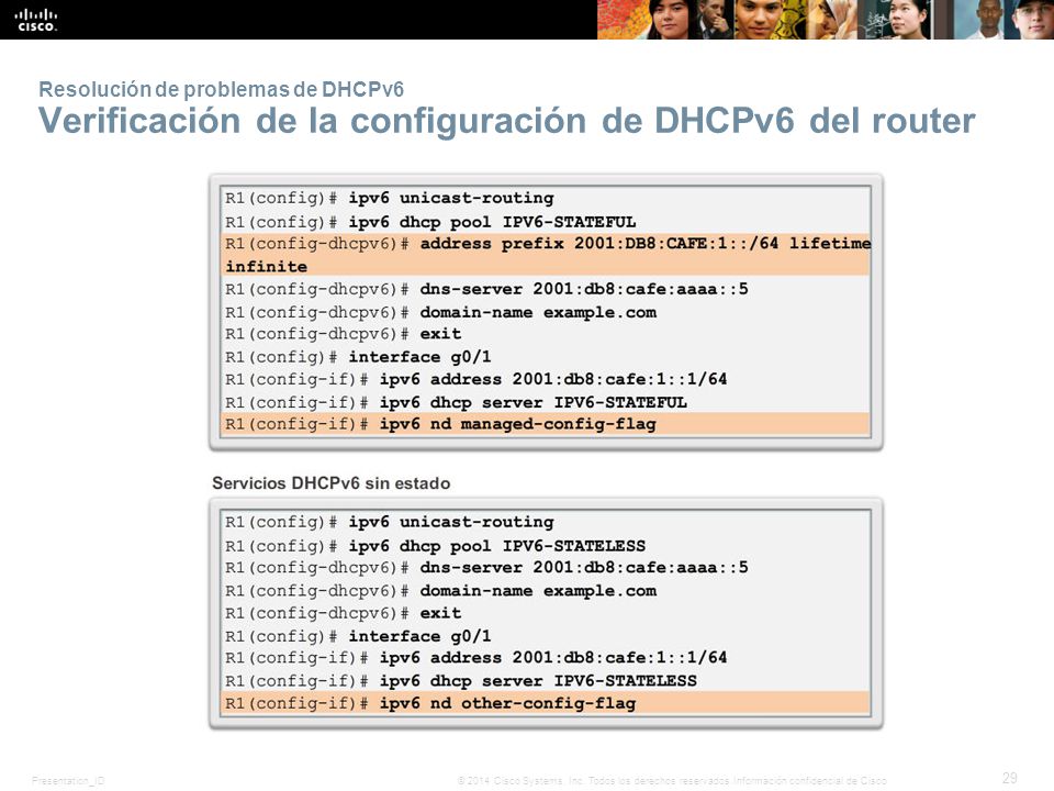 Resolución de problemas de DHCPv6 Verificación de la configuración de DHCPv6 del router