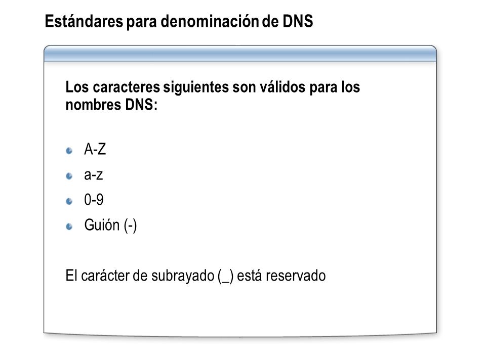 Estándares para denominación de DNS